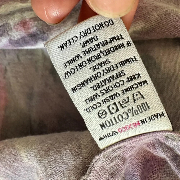 Palma Leone Shirt Dress Womens Medium Tie-Dye Artsy Boho High Low Hem‎ Beach - Picture 10 of 13